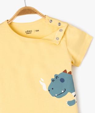 Pyjashort en coton imprimé bébé garçon vue2 - GEMO 4G BEBE - GEMO