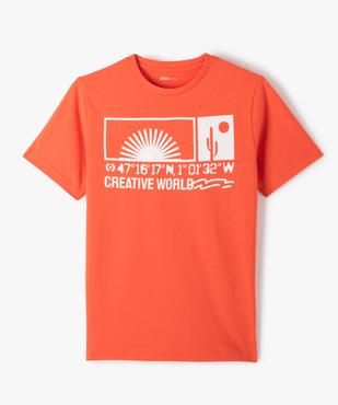 Tee-shirt imprimé en coton garçon vue1 - GEMO (JUNIOR) - GEMO