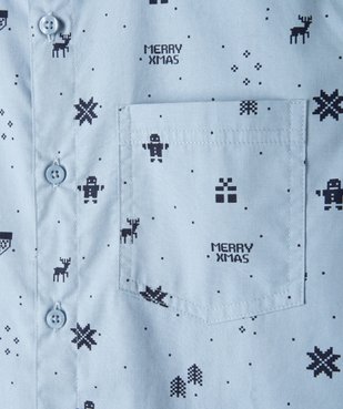 Chemise de Noël garçon à manches courtes avec poche poitrine vue2 - GEMO (JUNIOR) - GEMO