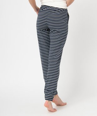 Pantalon de pyjama femme rayé avec bas resserré vue3 - GEMO(HOMWR FEM) - GEMO