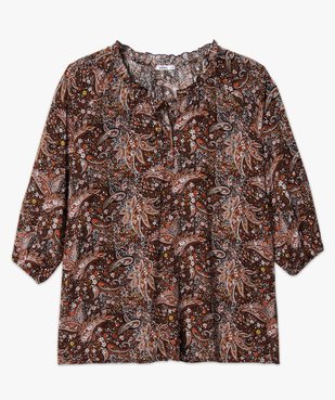 Blouse femme imprimée à manches 3/4 et col fantaisie vue4 - GEMO (G TAILLE) - GEMO