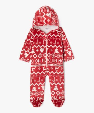 Surpyjama à capuche en velours fin motif Noël bébé vue1 - GEMO(BEBE DEBT) - GEMO