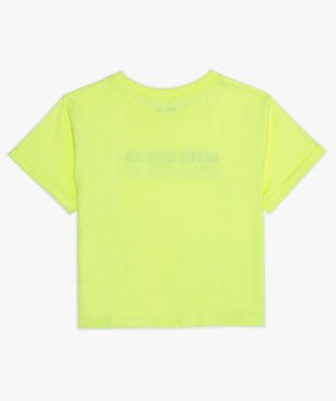 Tee-shirt fille coupe ample et courte avec inscription vue4 - GEMO (JUNIOR) - GEMO