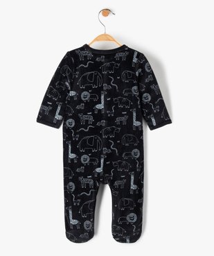 Pyjama bébé en velours ouvert devant avec motifs de la jungle vue3 - GEMO(BB COUCHE) - GEMO