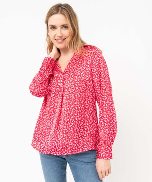 Tunique femme fleurie à manches longues et col chemise vue2 - GEMO(FEMME PAP) - GEMO