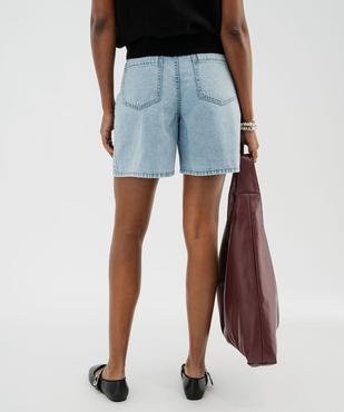 Bermuda en jean ample taille haute femme vue3 - GEMO(FEMME PAP) - GEMO