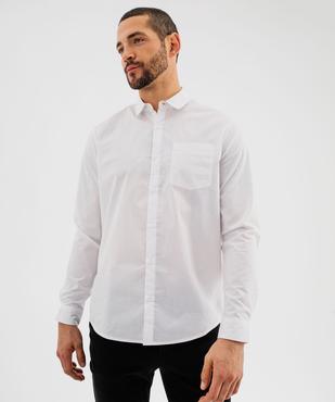 Chemise manches longues regular fit unie facile à repasser homme vue5 - GEMO (HOMME) - GEMO