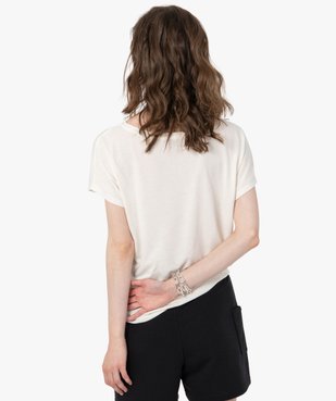 Tee-shirt femme à manches courtes imprimé coupe loose vue3 - GEMO 4G FEMME - GEMO