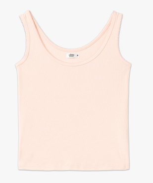 Débardeur lingerie en maille côtelée femme vue4 - GEMO 4G FEMME - GEMO