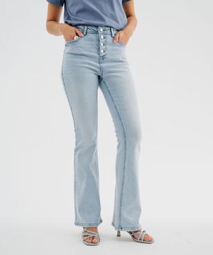 Jean bootcut taille haute en denim stretch femme vue1 - GEMO(FEMME PAP) - GEMO