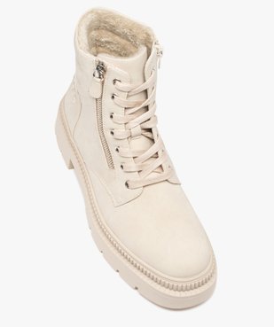 Boots femme unies avec intérieur fourré et à semelle crantée vue6 - GEMO (CASUAL) - GEMO