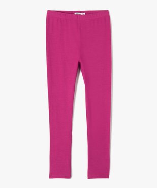Legging fille long uni en coton stretch vue1 - GEMO (ENFANT) - GEMO