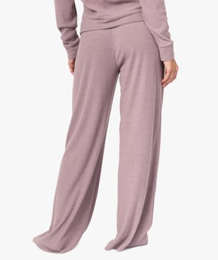 Bas de pyjama femme large en maille côtelée extra douce vue3 - GEMO(HOMWR FEM) - GEMO