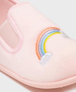 Chaussons pantoufles en velours moelleux imprimé arc-en-ciel fille vue6 - GEMO (ENFANT) - GEMO