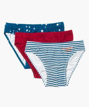 Lot de 3 slips en coton assortis à motifs étoiles vue1 - GEMO (ENFANT) - GEMO