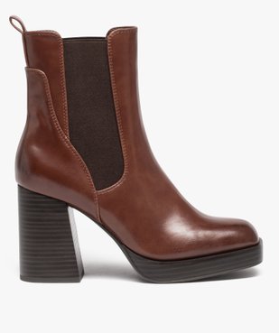 Boots femme unies à talon haut avec bout carré vue1 - GEMO(URBAIN) - GEMO