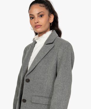Manteau femme mi-long à col tailleur vue2 - GEMO(FEMME PAP) - GEMO