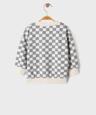 Sweat à motif damier bébé garçon vue3 - GEMO 4G BEBE - GEMO