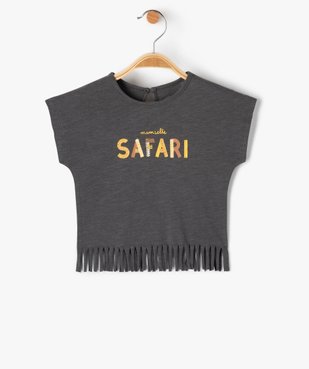Tee-shirt bébé fille à franges et manches courtes vue1 - GEMO(BEBE DEBT) - GEMO