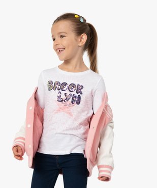 Tee-shirt fille à manches longues avec sequins brodés – Camps United vue1 - CAMPS UNITED - GEMO