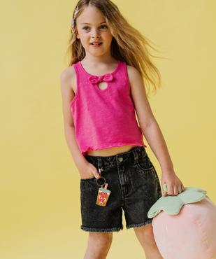 Débardeur en jersey de coton flammé finition roulottée fille vue7 - GEMO 4G FILLE - GEMO