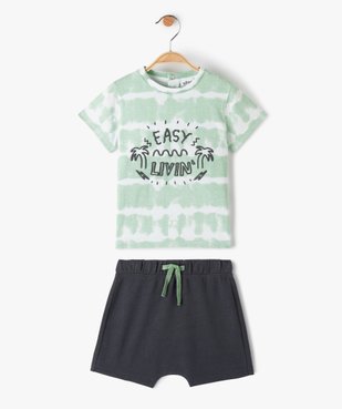 Pyjashort bébé garçon 2 pièces bicolore vue1 - GEMO(BEBE DEBT) - GEMO