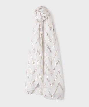 Foulard rectangulaire en voile fin à motifs métallisés vue1 - GEMO 4G FEMME - GEMO