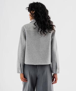 Veste courte aspect drap de laine femme vue3 - GEMO(FEMME PAP) - GEMO