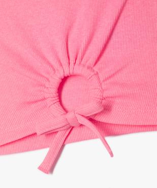 Débardeur en maille côtelée coupe courte avec ouverture sur le ventre fille vue2 - GEMO 4G FILLE - GEMO