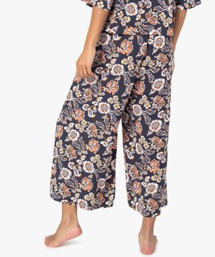 Pantacourt de pyjama femme à motifs fleuris vue3 - GEMO(HOMWR FEM) - GEMO