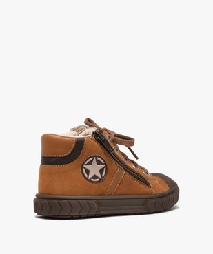 Boots garçon en cuir fermeture lacets et zip - Bopy vue4 - BOPY - GEMO