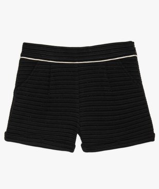 Short fille en matière texturée rayée avec liseré pailleté à la taille vue1 - GEMO (ENFANT) - GEMO