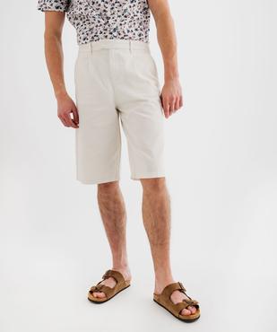 Bermuda chino regular en coton uni homme vue2 - GEMO 4G HOMME - GEMO
