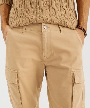 Pantalon cargo coupe straight en coton stretch homme vue5 - GEMO (HOMME) - GEMO