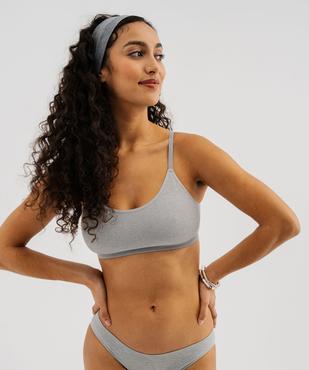 Brassière sans coutures en maille côtelée avec fines bretelles femme vue1 - GEMO(HOMWR FEM) - GEMO