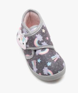 Chaussons fille bottillons à scratch en jersey imprimé - Beppi vue5 - BEPPI - GEMO
