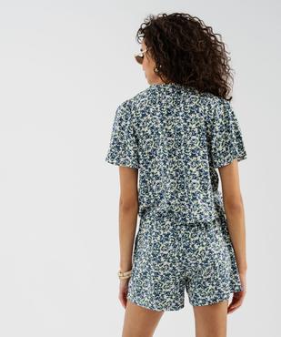 Blouse manches courtes en viscose fluide imprimée femme vue3 - GEMO 4G FEMME - GEMO