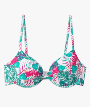 Haut de maillot de bain femme forme corbeille à motif exotique vue4 - GEMO (PLAGE) - GEMO