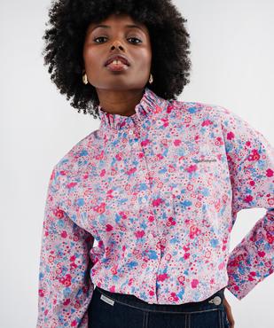 Chemise manches longues fleurie à col victorien femme - LuluCastagnette et Alizée vue2 - LULUCASTAGNETTE - GEMO