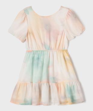 Robe courte manches courtes en voile avec dos fantaisie fille vue1 - GEMO 4G FILLE - GEMO