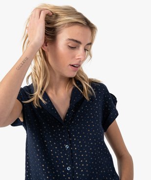 Chemise femme à manches courtes avec patte sur l'épaule vue2 - GEMO(FEMME PAP) - GEMO