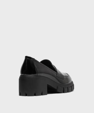 Mocassins vernis sur semelle crantée et talon bloc femme - 5 Miles vue5 - 5 MILES - GEMO