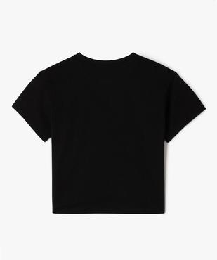 Tee-shirt manches courtes coupe crop top à paillettes fille vue3 - GEMO 4G FILLE - GEMO
