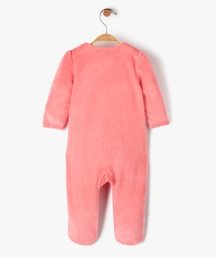 Pyjama bébé fille en velours avec ouverture volantée sur l’avant vue3 - GEMO(BB COUCHE) - GEMO