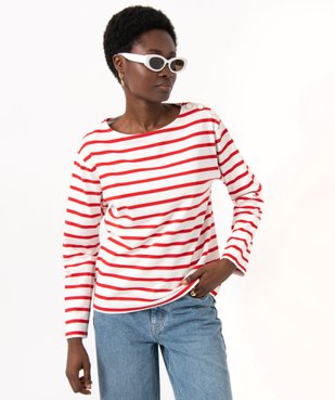 Tee-shirt rayé à manches longues femme vue5 - GEMO(FEMME PAP) - GEMO