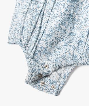 Combinaison barboteuse à motifs fleuris bébé fille vue3 - GEMO(BEBE DEBT) - GEMO