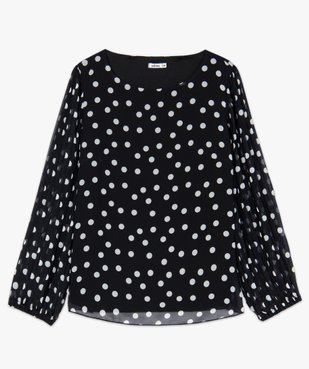 Blouse femme à manches plissées et motif pois vue4 - GEMO(FEMME PAP) - GEMO
