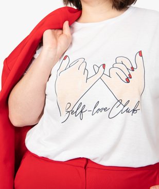 Tee-shirt femme loose à manches courtes et imprimé vue2 - GEMO (G TAILLE) - GEMO