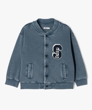 Sweat boutonné avec motif brodé et intérieur molletonné garçon vue1 - GEMO (ENFANT) - GEMO