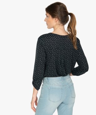 Tee-shirt femme à manches longues avec col fantaisie et boutons vue3 - GEMO(FEMME PAP) - GEMO